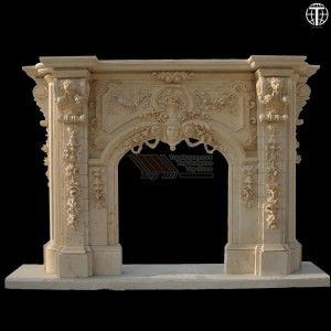 Natuer Yellow Marble Fireplace Mantel TAFM-003