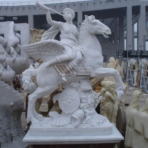 Fliegendes Pferd Marmor Engel Statue1 TSAS-005