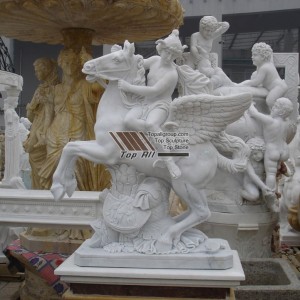 Flying Horse Marble Angel Statue1 TSAS-005