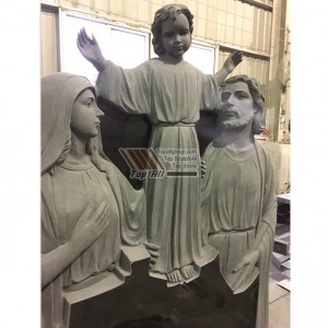 Absolute black granite holy family tombstone tatbs-019