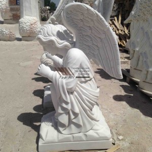 گھٹنے ٹیکتے ہوئے ماربل فرشتہ کا مجسمہ TSAS-019