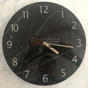 Nature black marble clock TASC-017