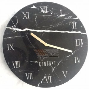 Nature black marble clock TASC-017