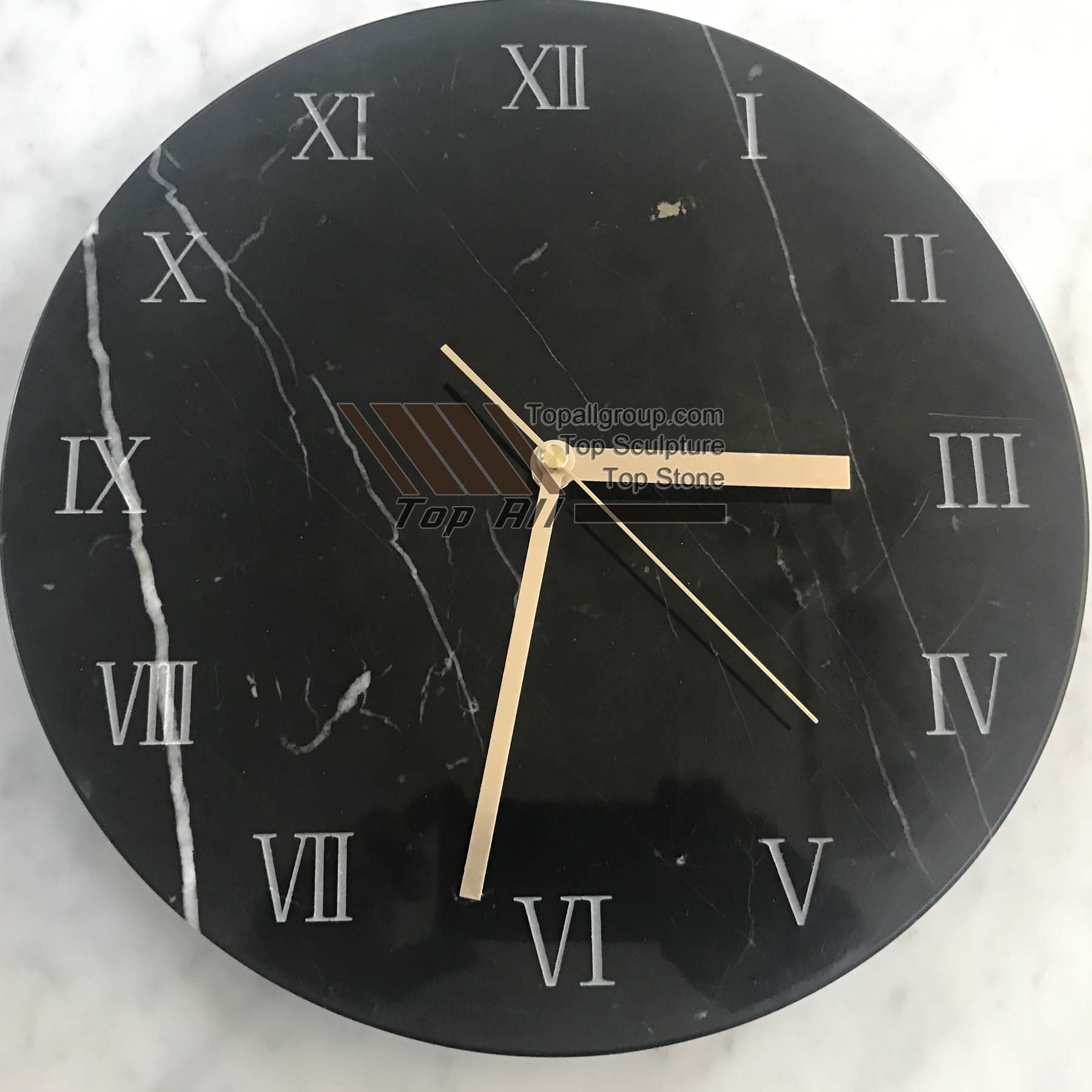 Well-designed Quartz Countertop Price -
 Nature black marble clock TASC-017 – Top All Group