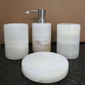 White marble Bath Set Of Five ImitationTASC-014